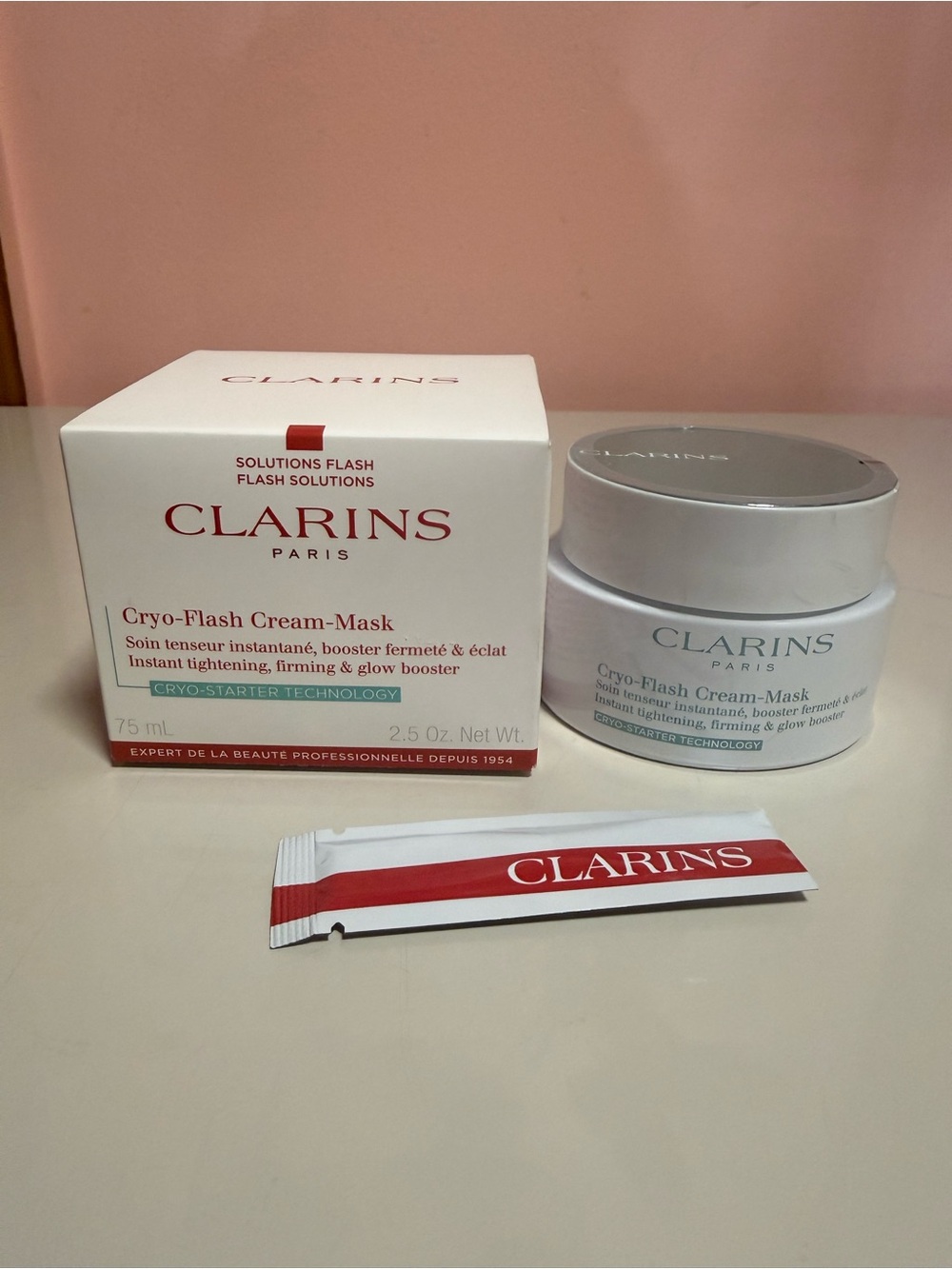 Clarins Cryo-Flash Cream Mask Face Firming White Cream 2.5 oz